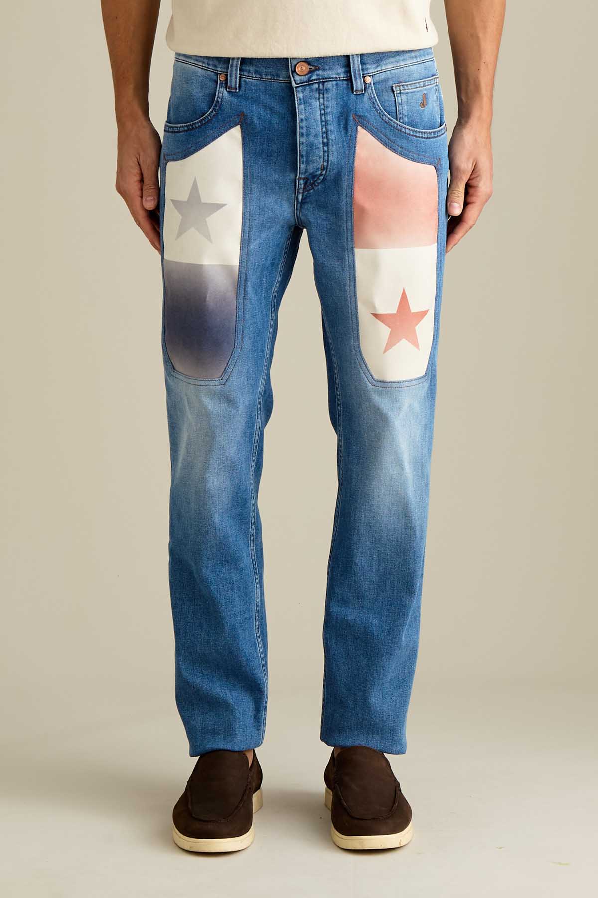 JEANS - ANNIVERSARY - TOPPA ALCANTARA® DENIM SLIM FIT BANDIERA PANAMA