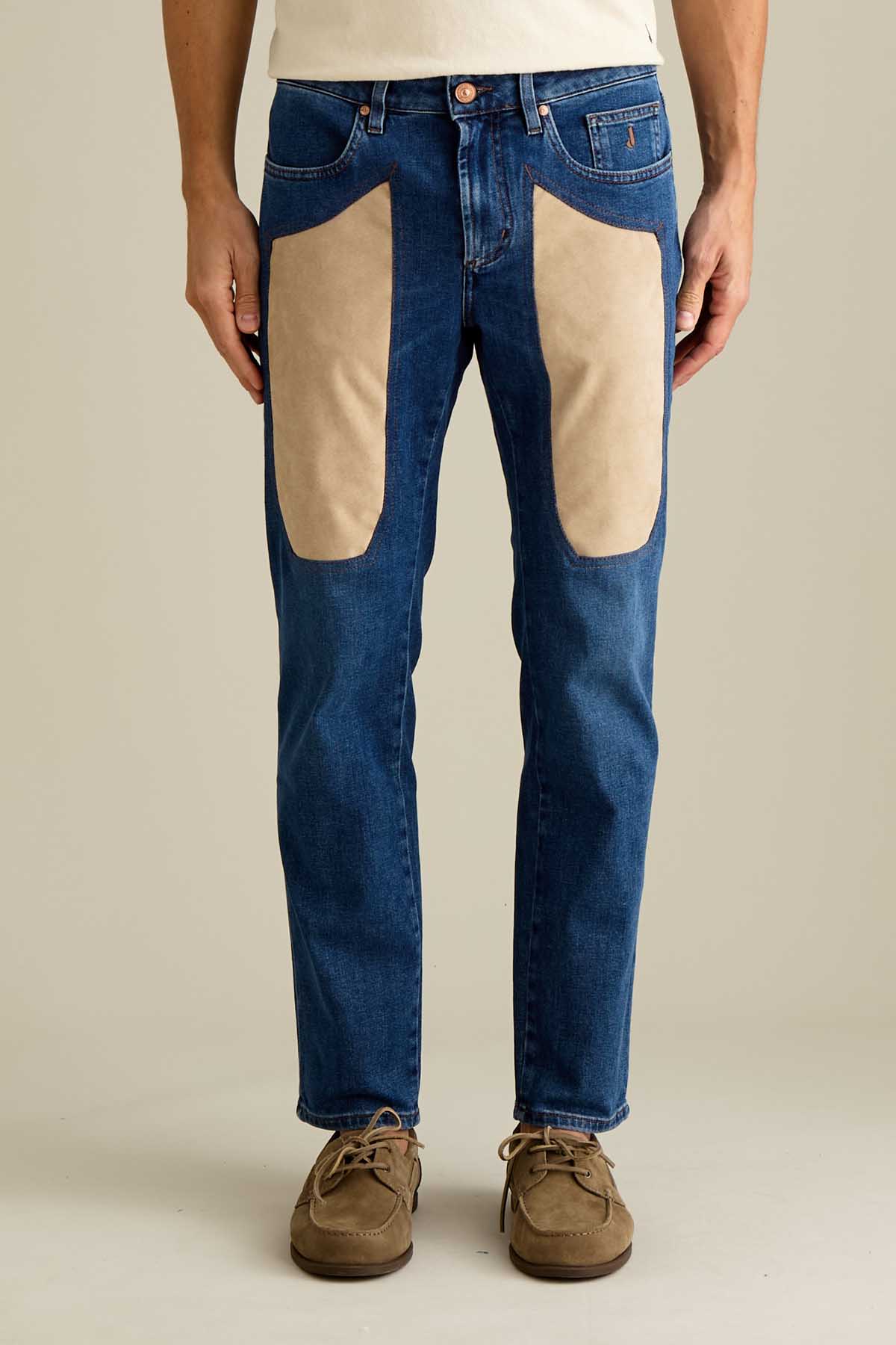 JEANS - JAMES - TOPPA ALCANTARA® BEIGE CHIARO DENIM SKINNY FIT