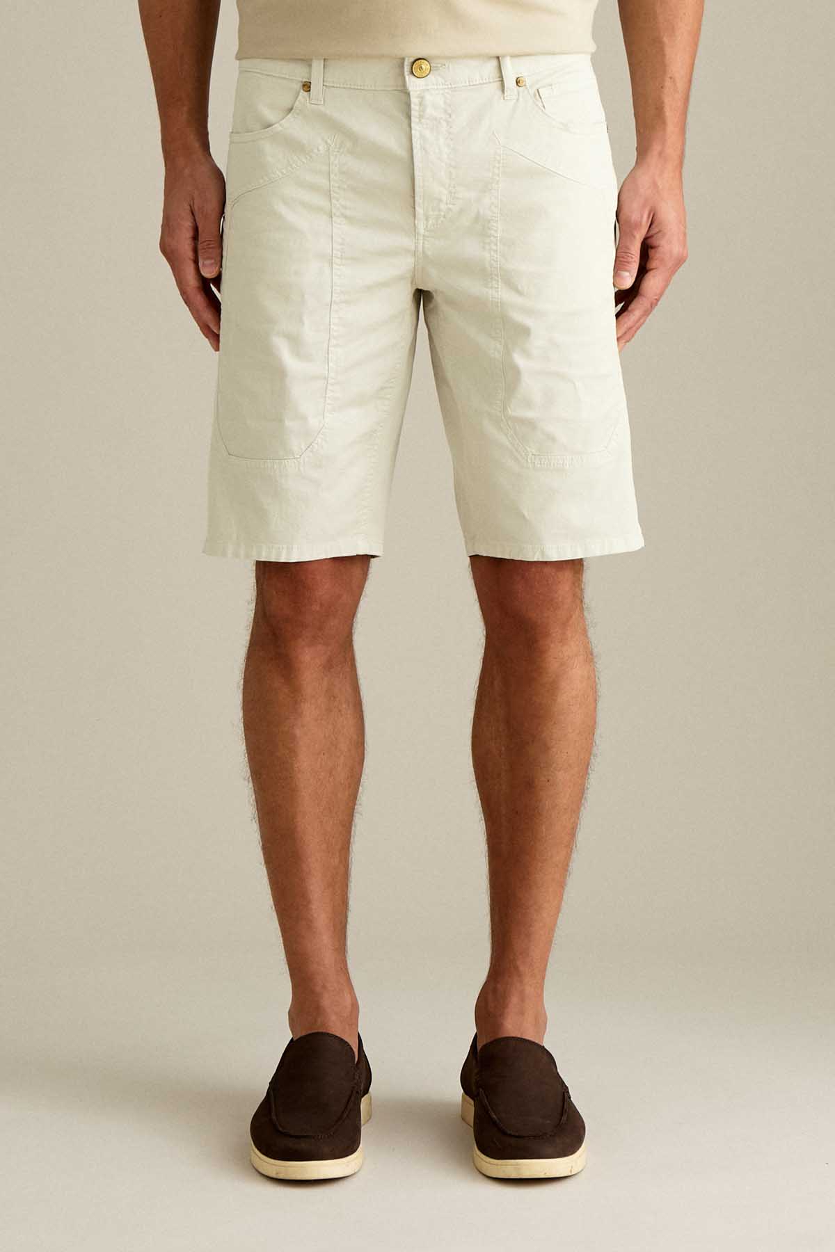 BERMUDA - JAYDEN - TOPPA COTONE SLIM FIT GRIGIO GHIACCIO