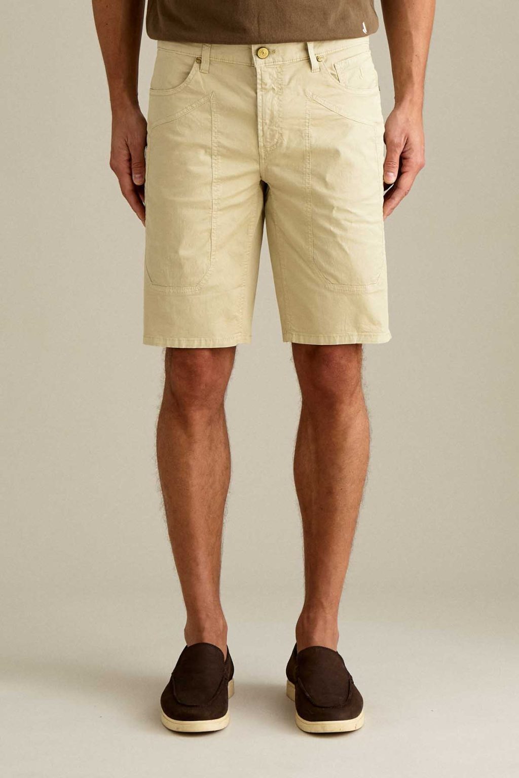 BERMUDA - JAYDEN - TOPPA COTONE SLIM FIT BIEGE CHIARO