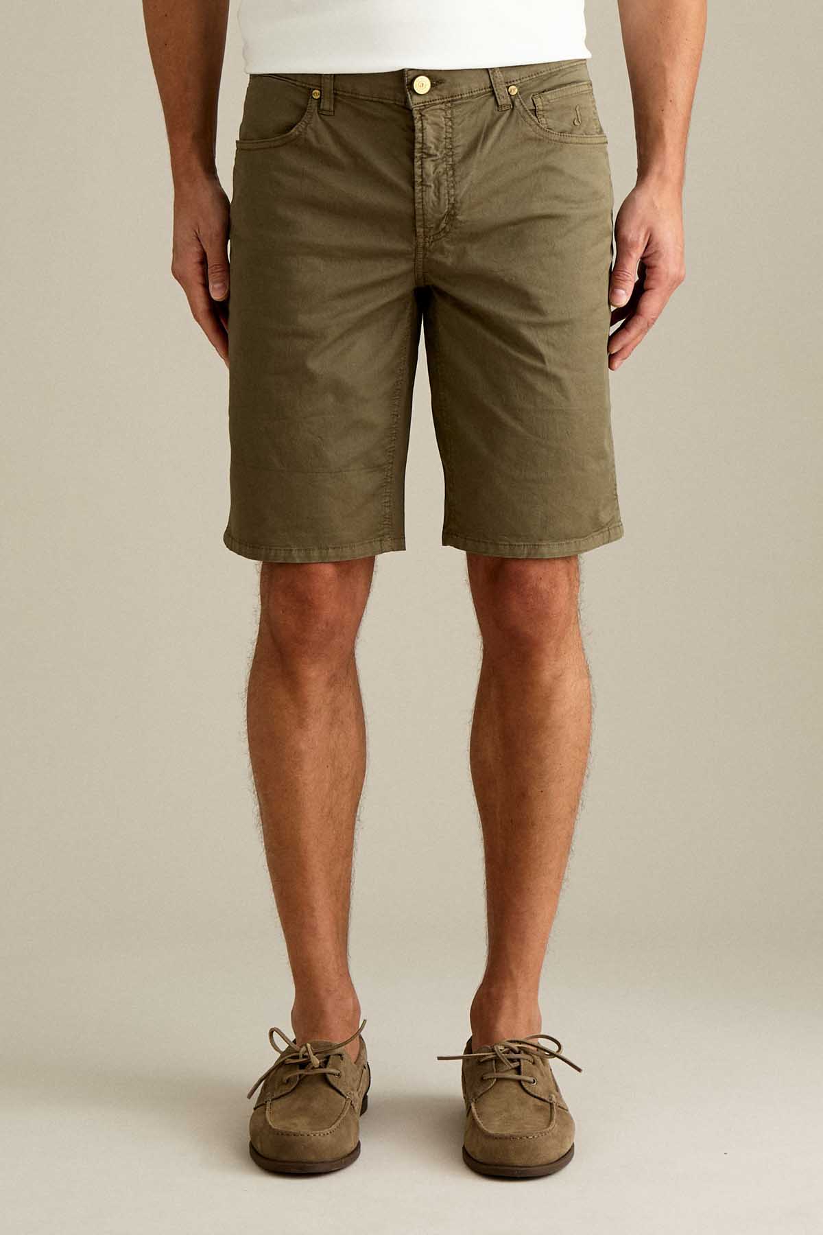 BERMUDA - JO - COTONE SLIM FIT VERDE MILITARE