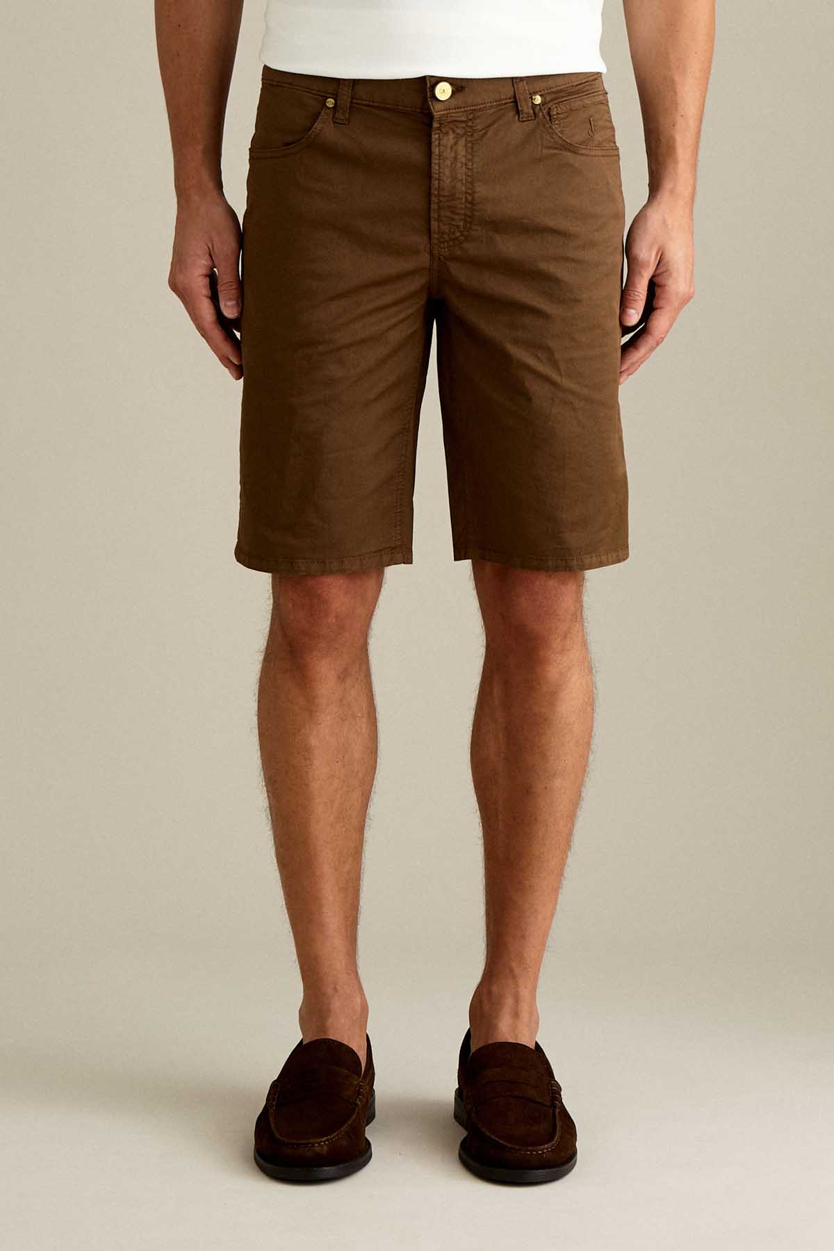 BERMUDA - JO - COTONE SLIM FIT MARRONE CHIARO