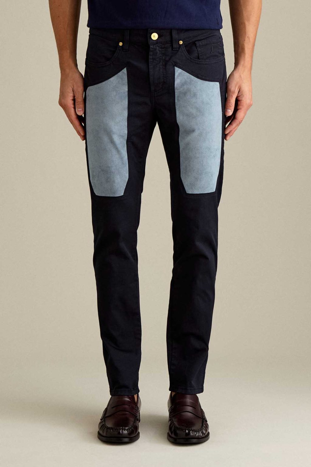 PANTALONE - JAMES - TOPPA ALCANTARA® AZZURRA COTONE SKINNY FIT BLU SCURO