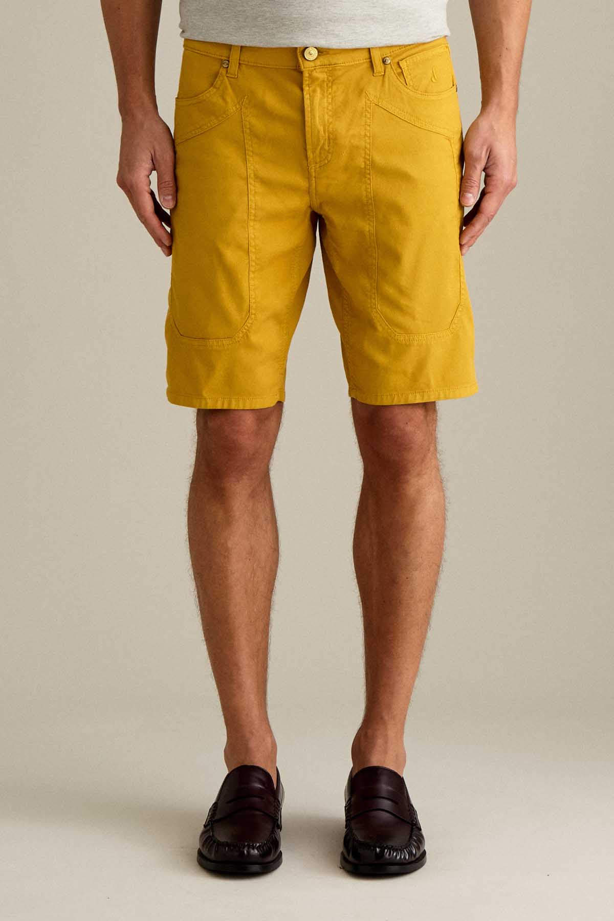 BERMUDA - JAYDEN - TOPPA COTONE SLIM FIT GIALLO ORO
