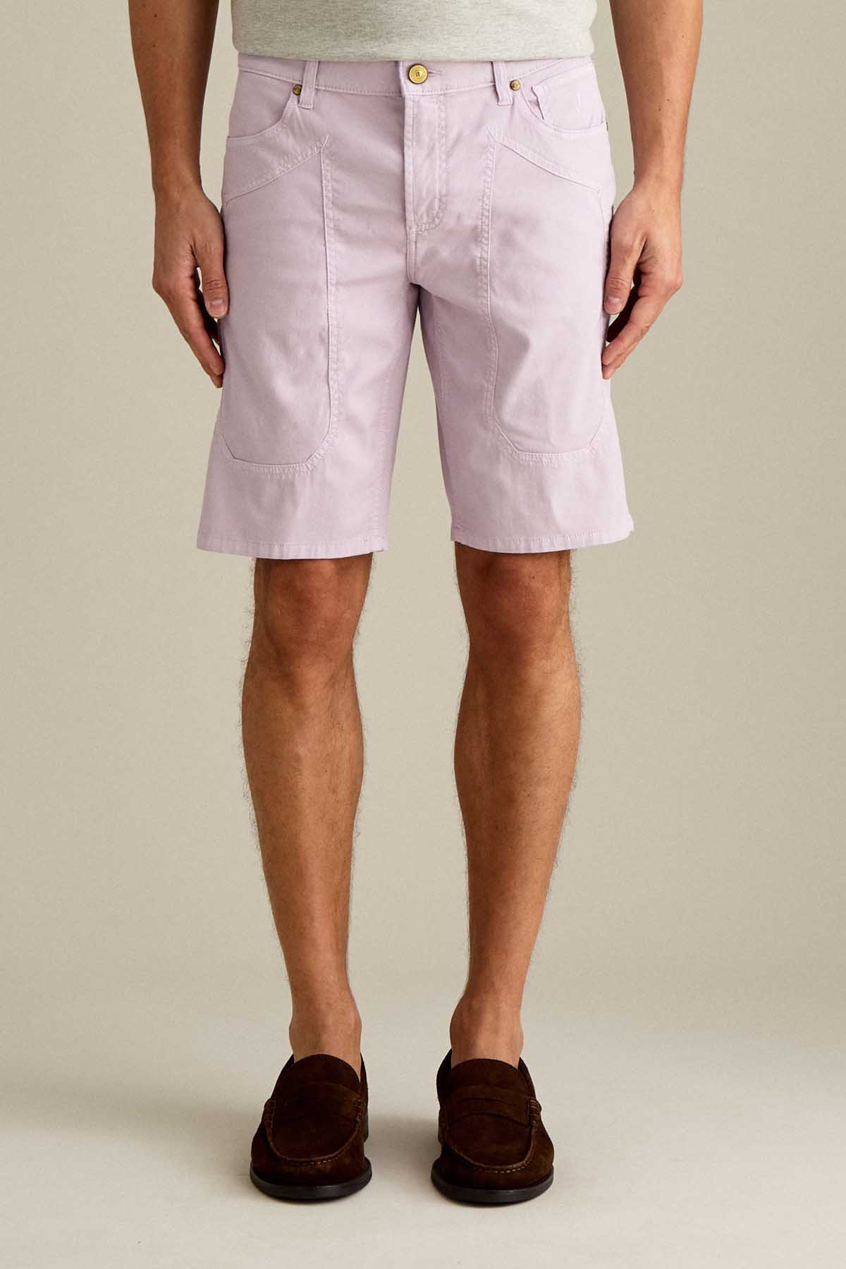BERMUDA - JAYDEN - TOPPA COTONE SLIM FIT GLICINE CHIARO