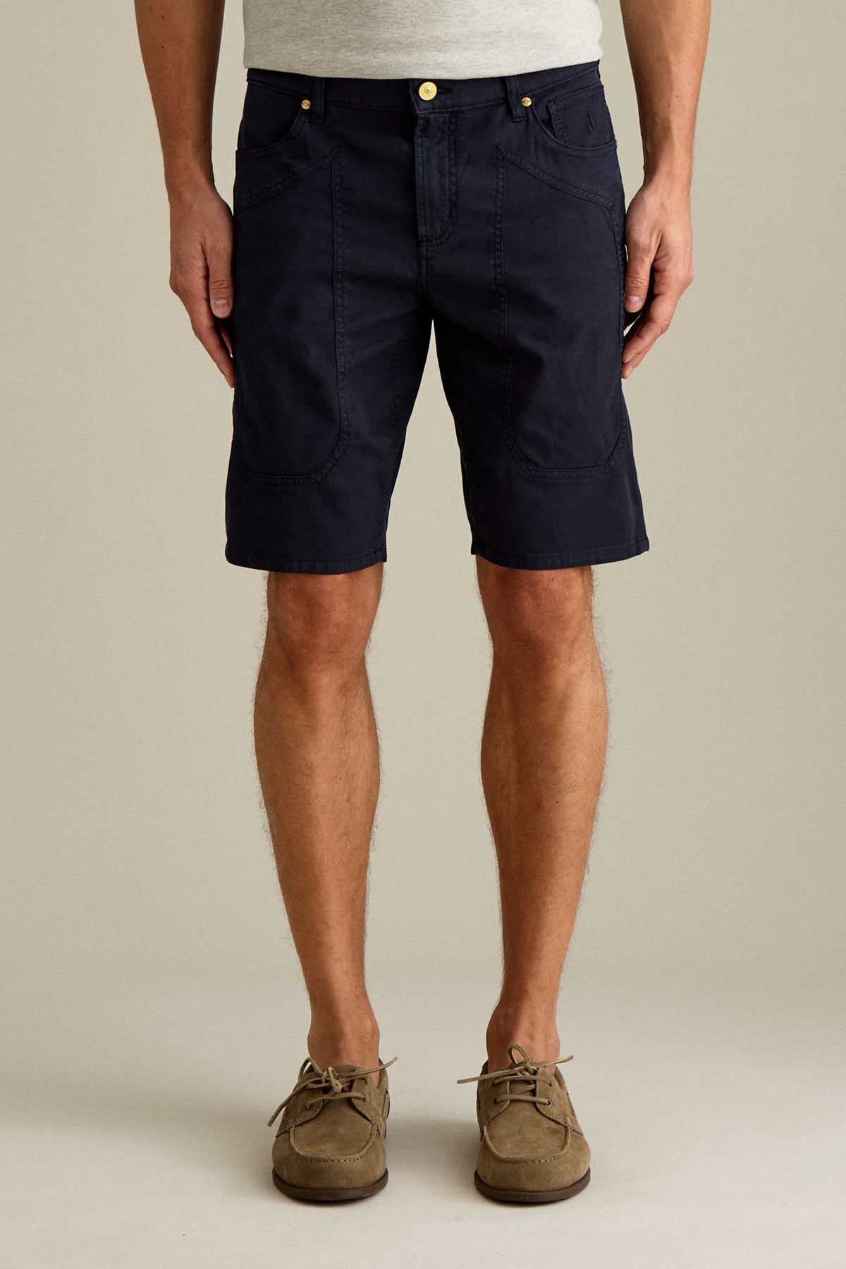 BERMUDA - JAYDEN - TOPPA COTONE SLIM FIT BLU SCURO