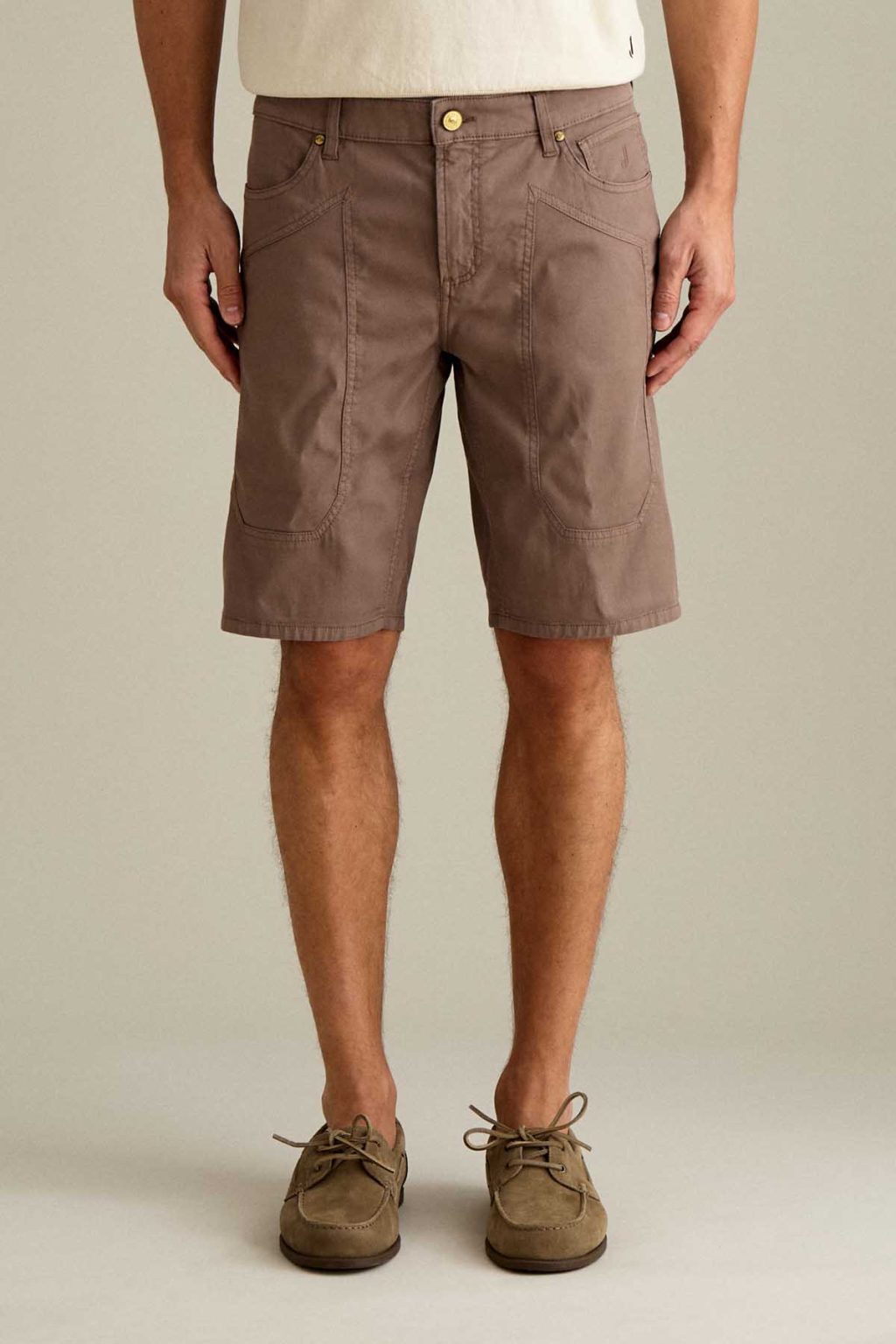 BERMUDA - JAYDEN - TOPPA COTONE SLIM FIT MARRONE CIOCCOLATO