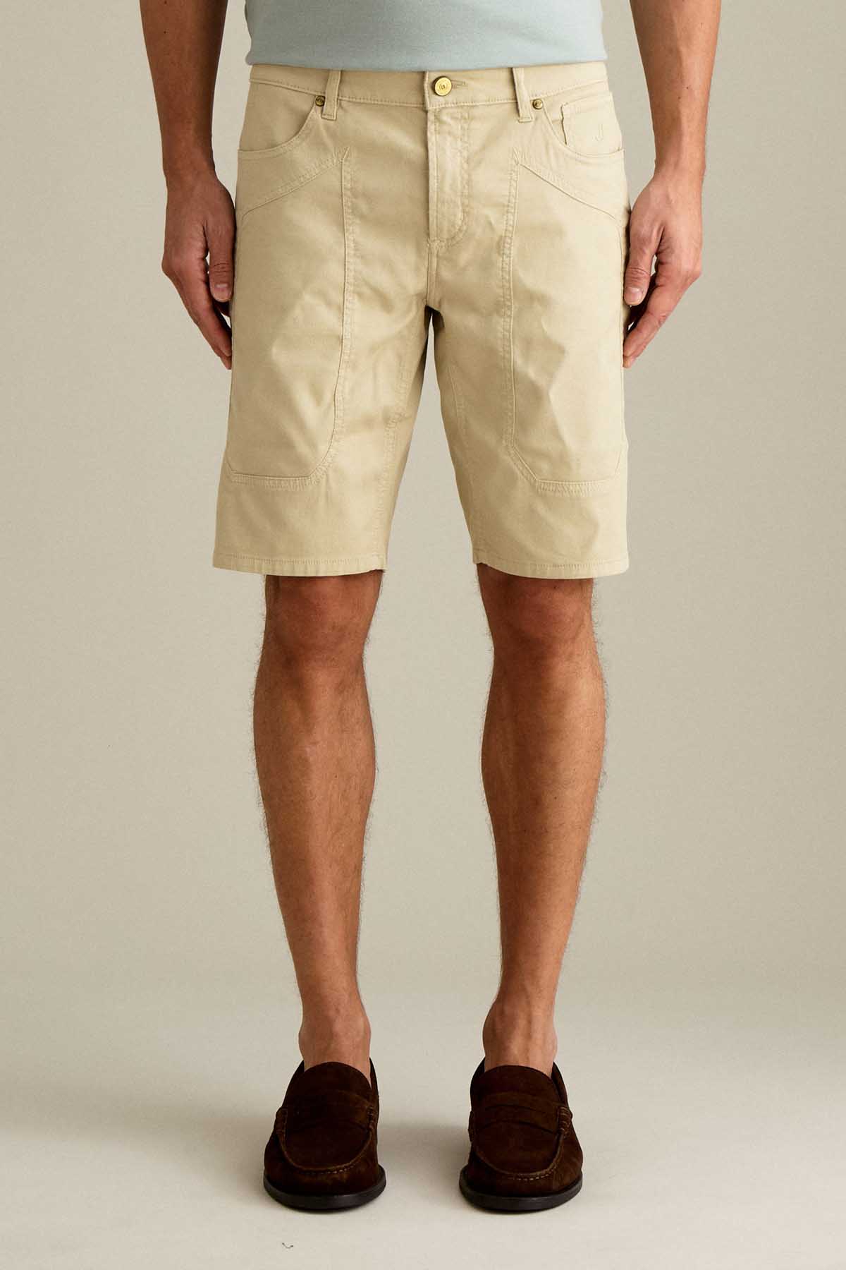 BERMUDA - JAYDEN - TOPPA COTONE SLIM FIT BEIGE CHIARO