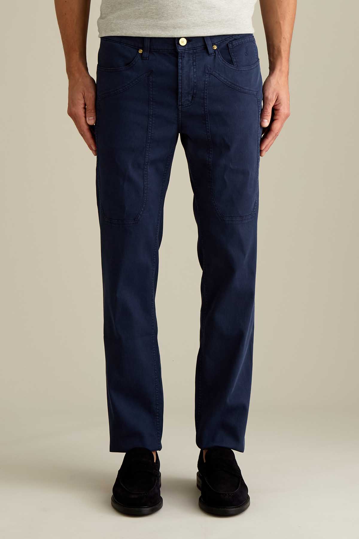 PANTALONE - JOHN - TOPPA COTONE SLIM FIT BLU SCURO