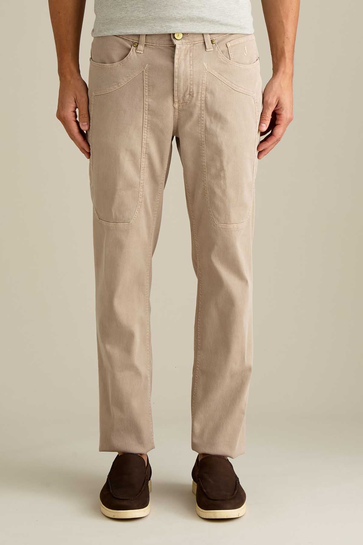 PANTALONE - JOHN - TOPPA COTONE SLIM FIT BEIGE CEMENTO