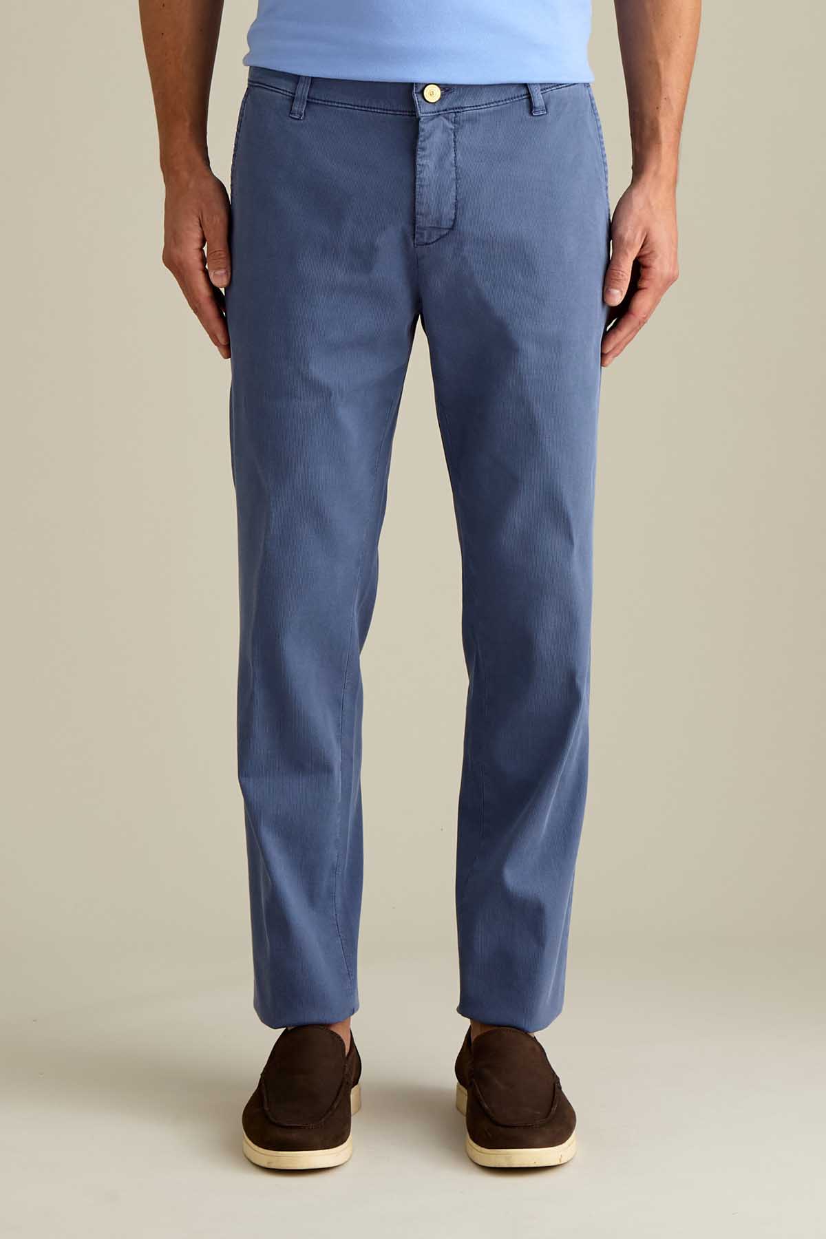 PANTALONE - JACK - CHINO COTONE SLIM FIT BLU MEDIO