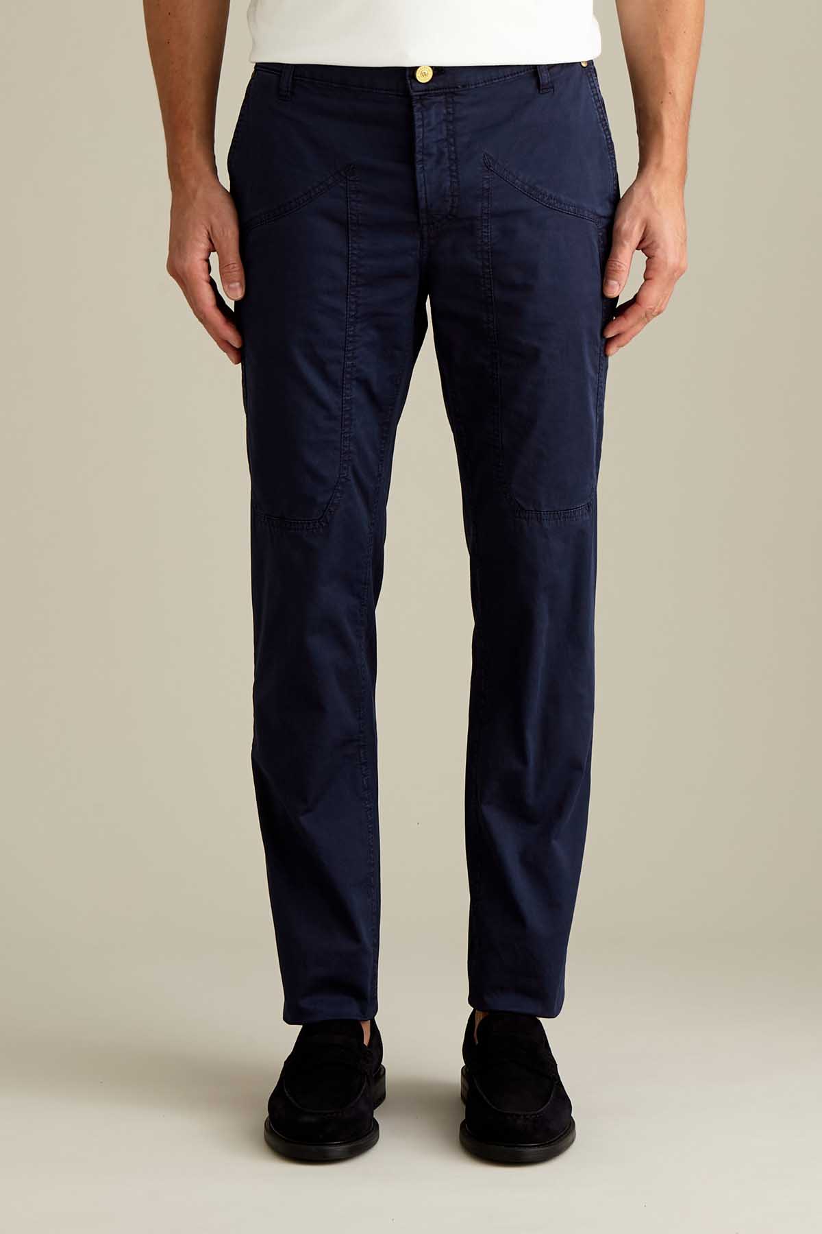 PANTALONE - JEVON - CHINO TOPPA COTONE SLIM FIT BLU SCURO