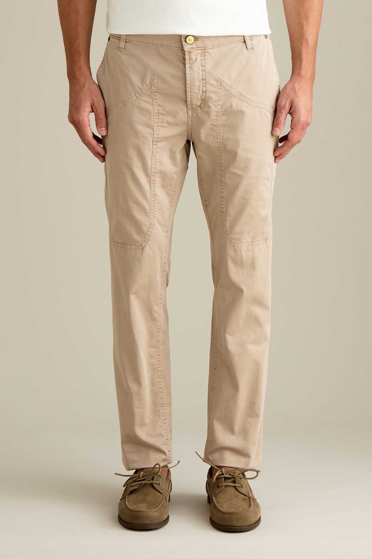 PANTALONE - JEVON - CHINO TOPPA COTONE SLIM FIT BEIGE CEMENTO