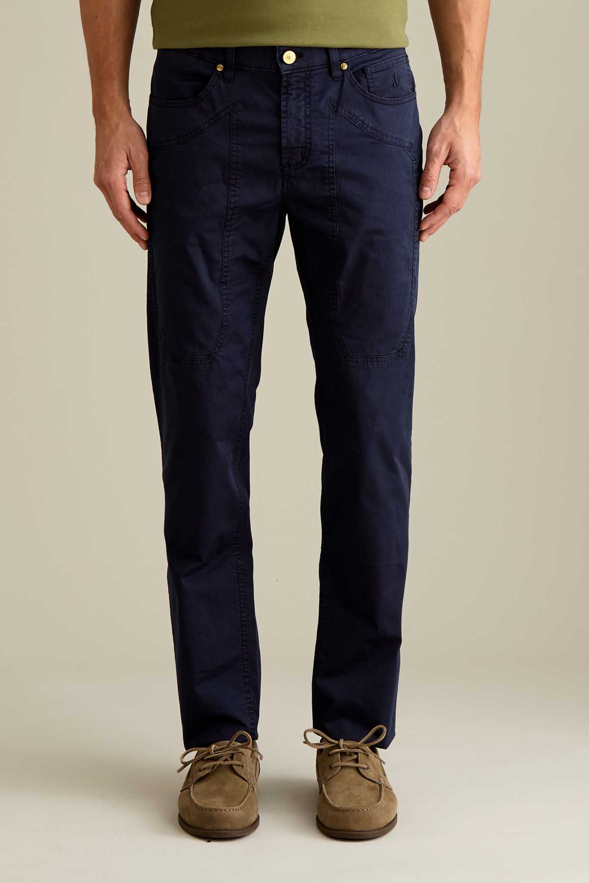 PANTALONE - JOHN - TOPPA COTONE SLIM FIT BLU SCURO