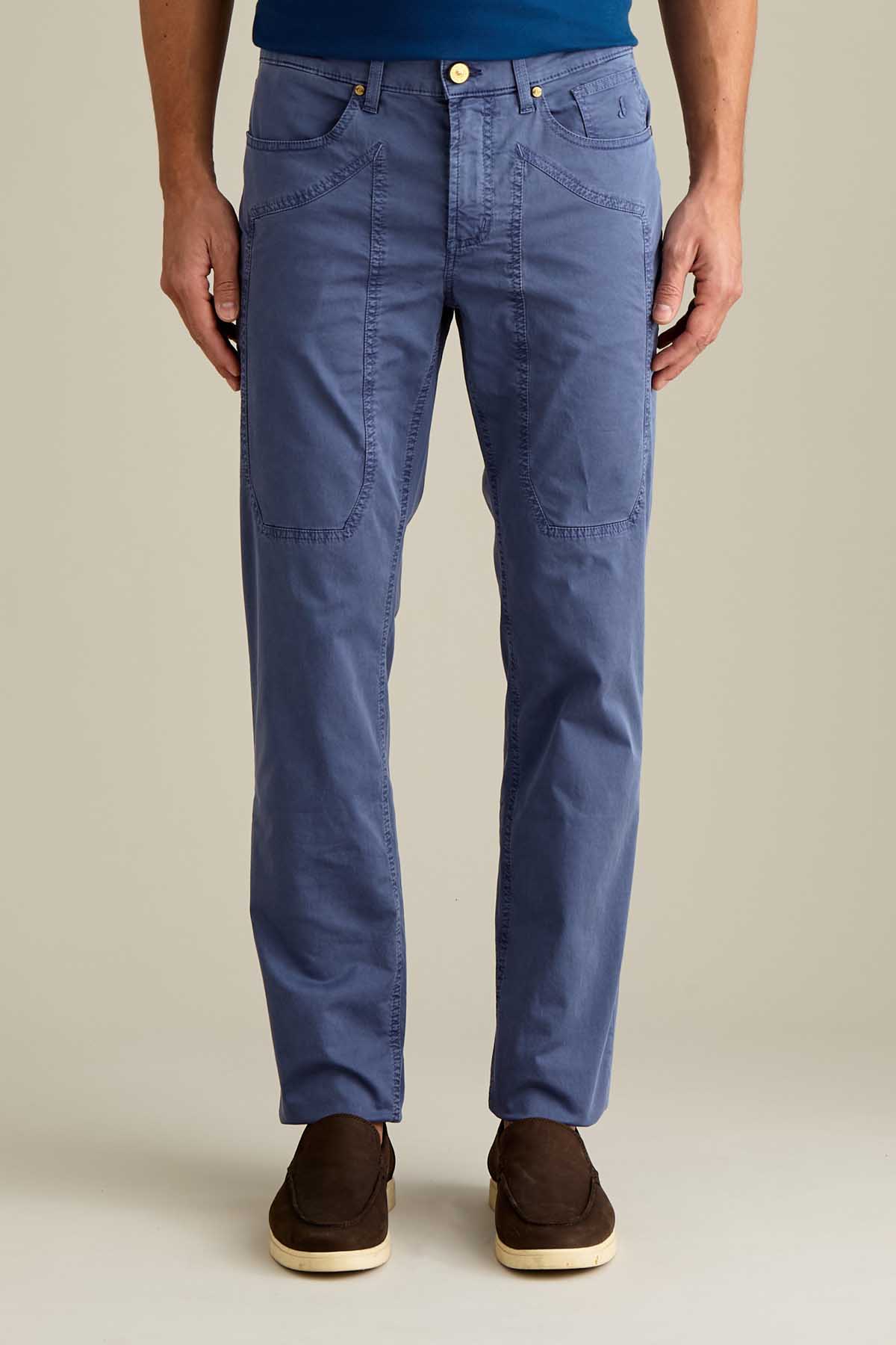 PANTALONE - JOHN - TOPPA COTONE SLIM FIT BLU MEDIO