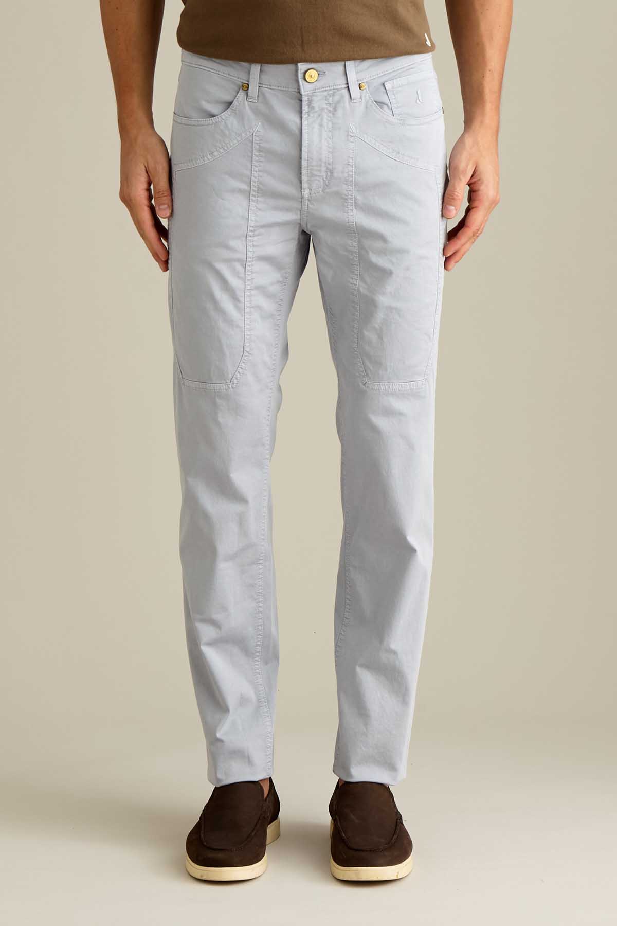PANTALONE - JOHN - TOPPA COTONE SLIM FIT GRIGIO CEMENTO