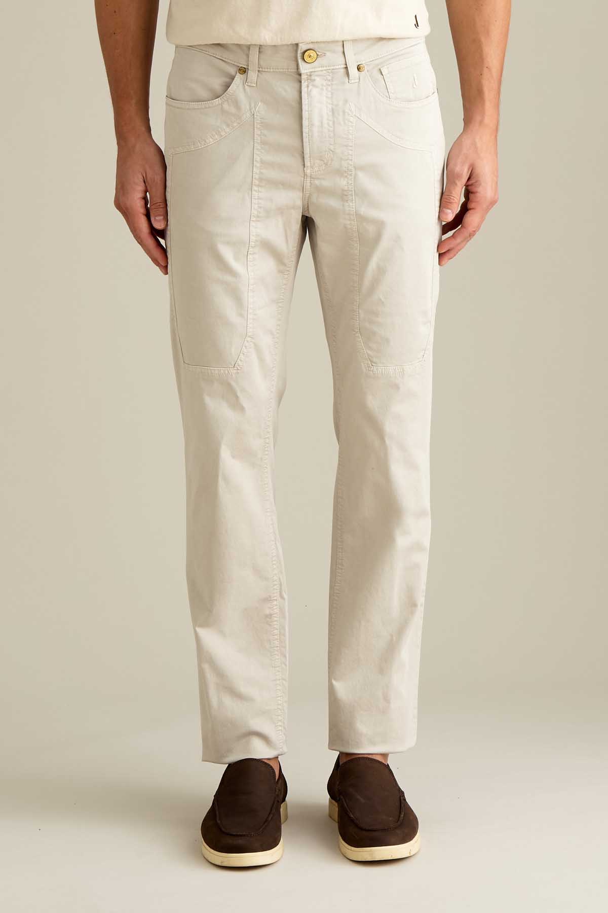 PANTALONE - JOHN - TOPPA COTONE SLIM FIT BEIGE CHIARO