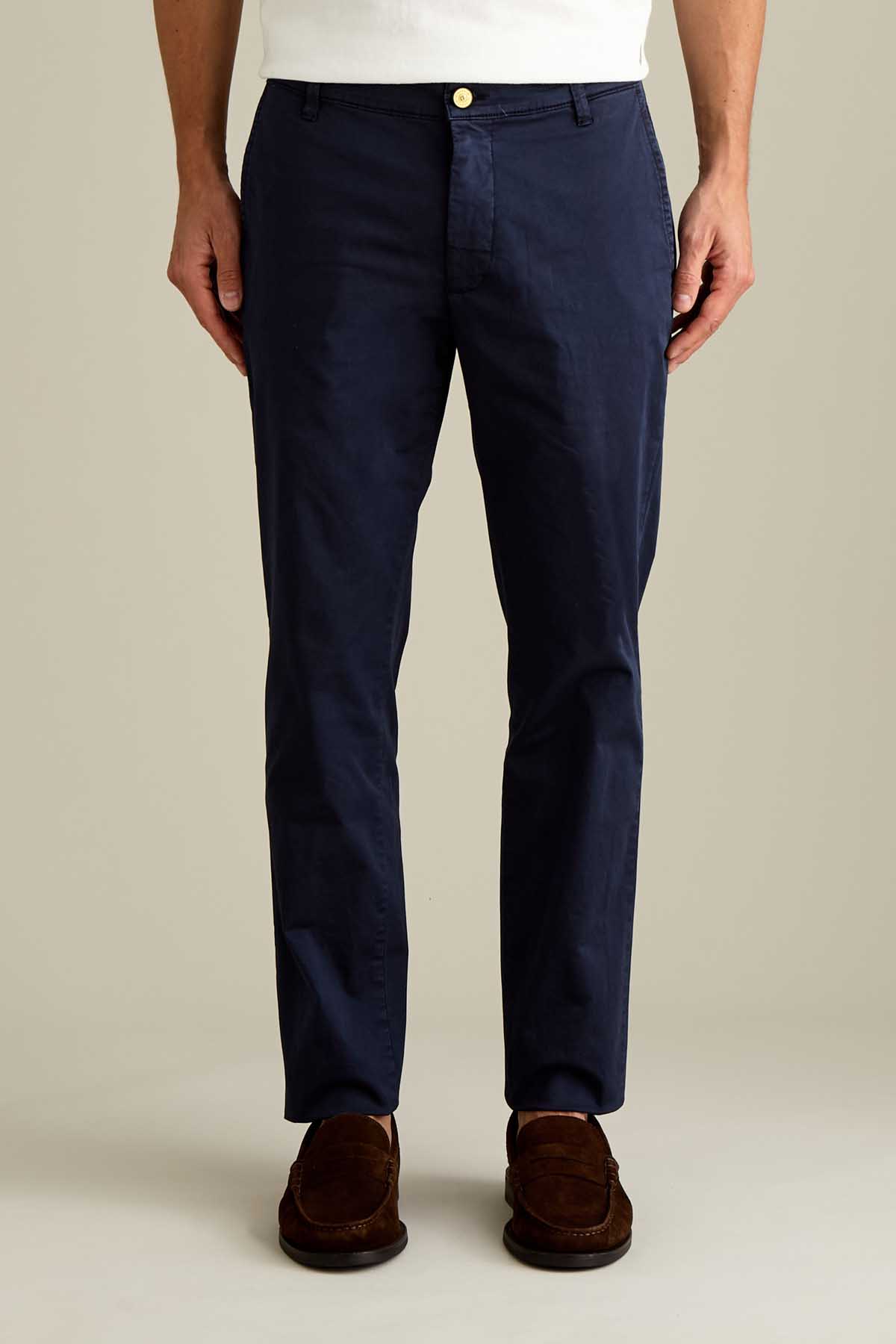 PANTALONE - JACK - CHINO COTONE SLIM FIT BLU SCURO