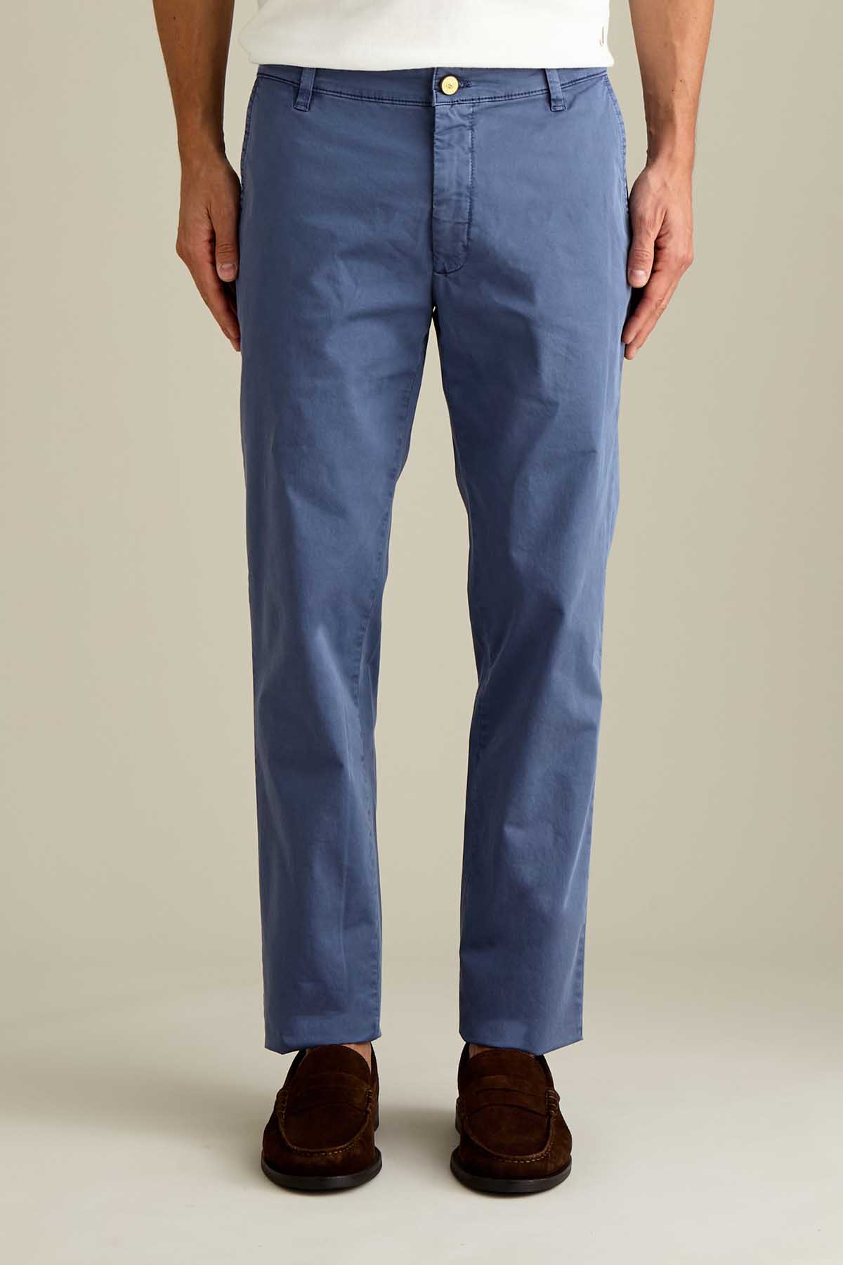 PANTALONE - JACK - CHINO COTONE SLIM FIT BLU MEDIO