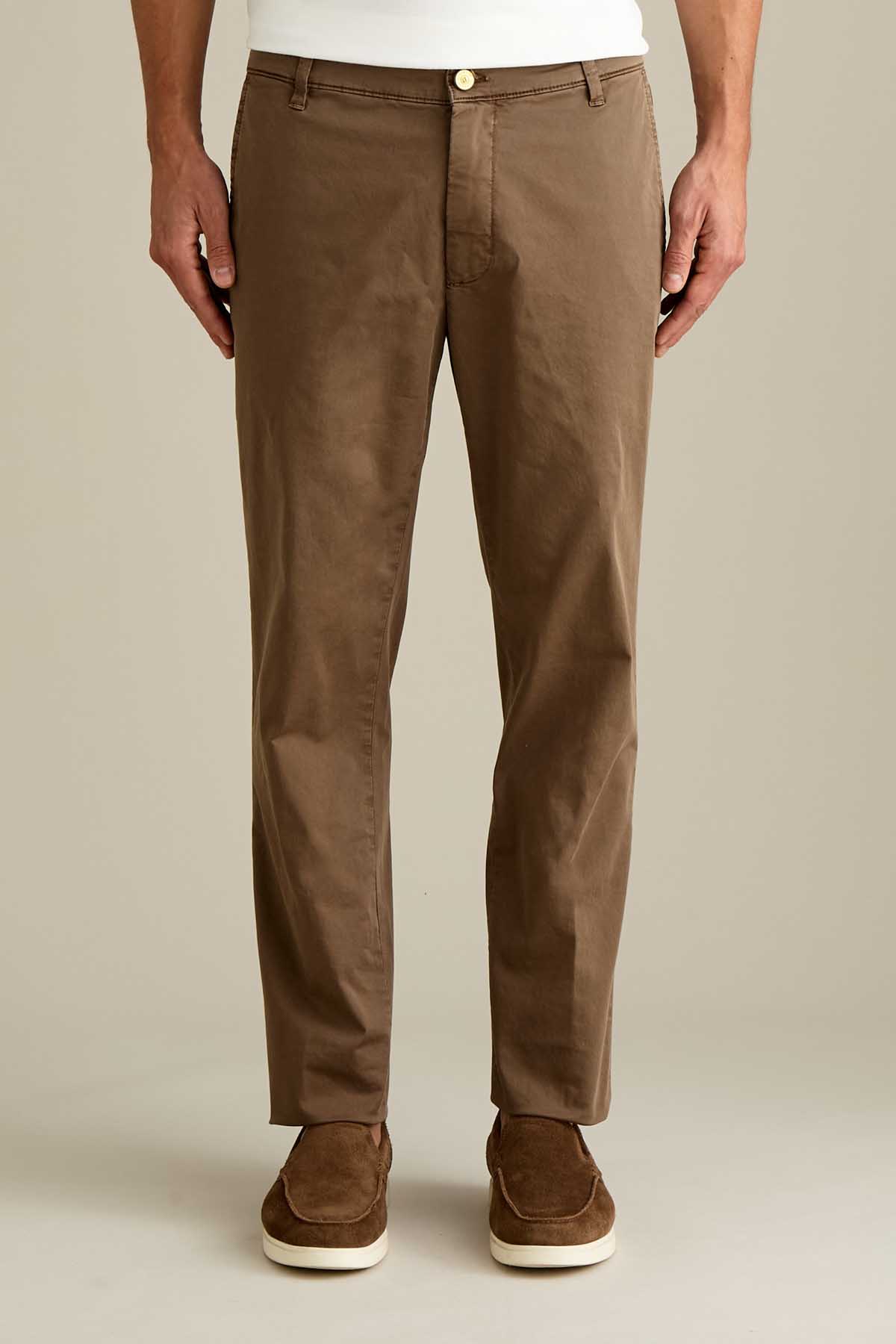 PANTALONE - JACK - CHINO COTONE SLIM FIT MARRONE CHIARO