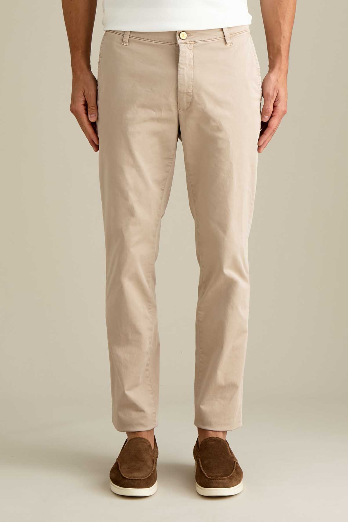 PANTALONE - JACK - CHINO COTONE SLIM FIT BEIGE CEMENTO