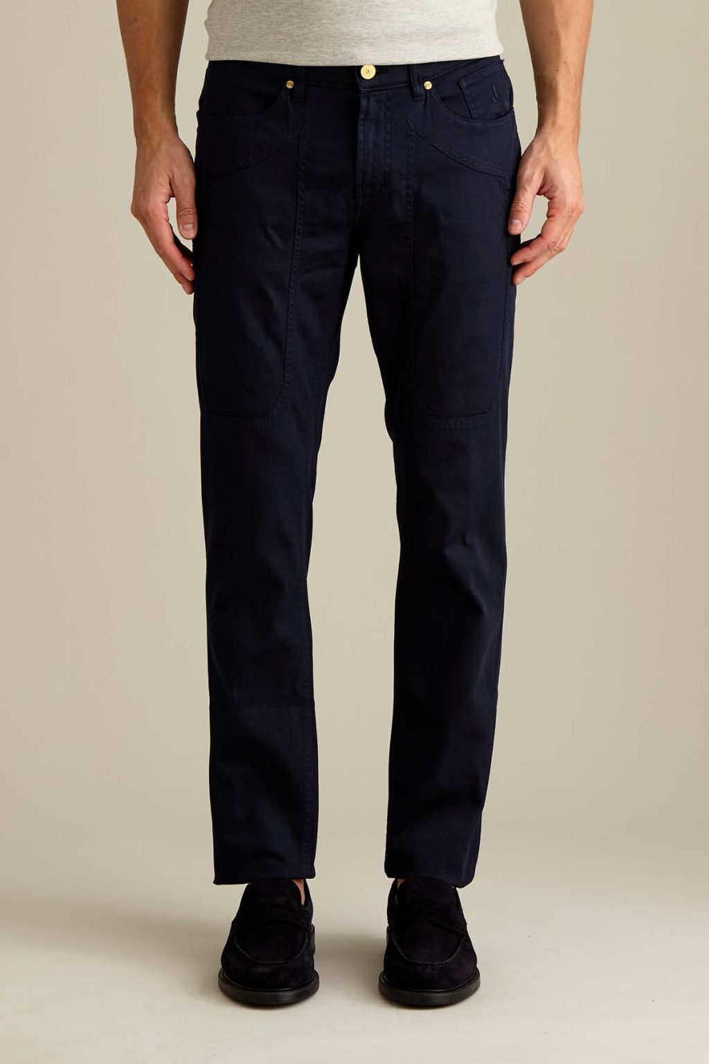 PANTALONE - JOHN - TOPPA COTONE SLIM FIT BLU SCURO