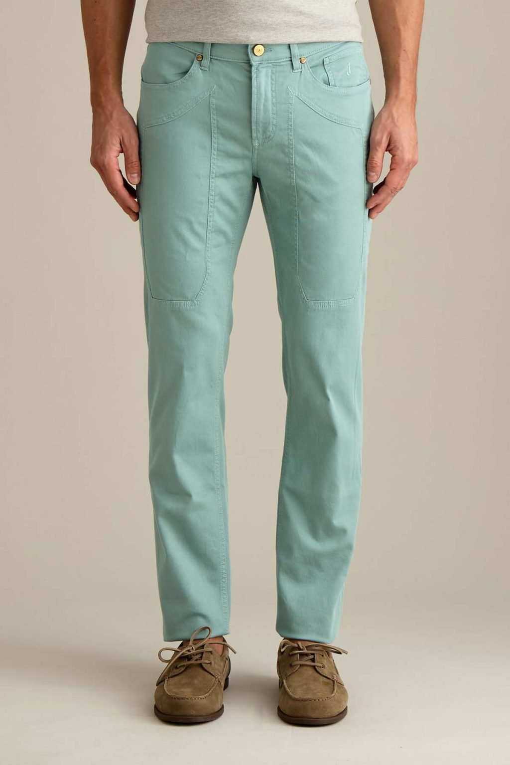 PANTALONE - JOHN - TOPPA COTONE SLIM FIT VERDE PASTELLO