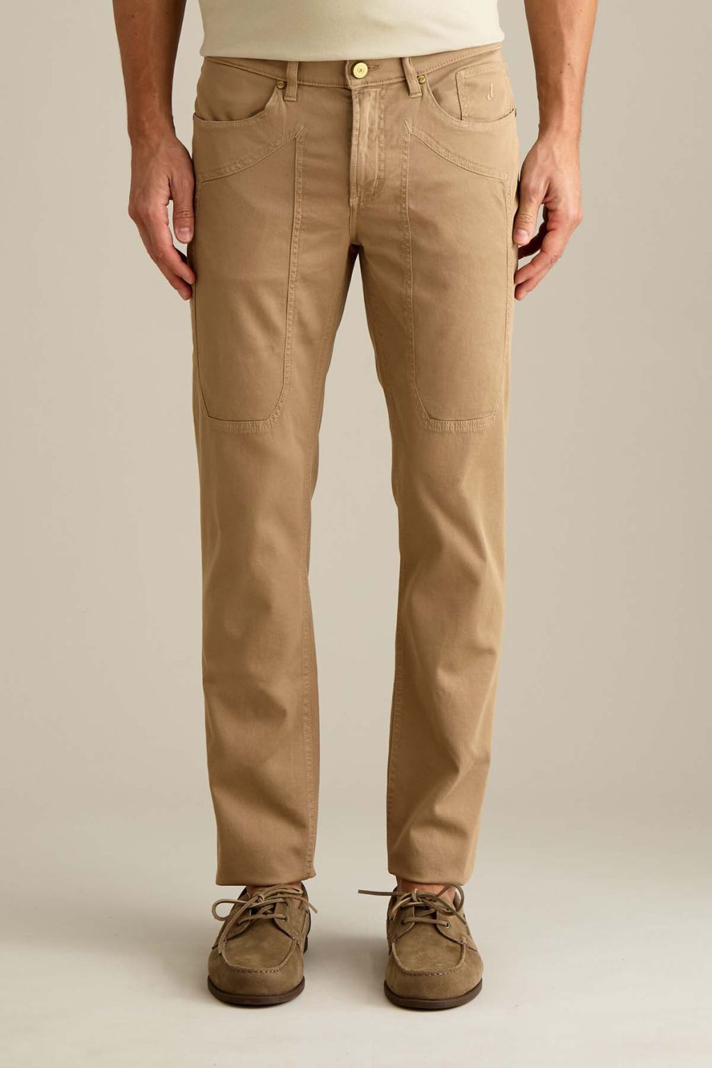 PANTALONE - JOHN - TOPPA COTONE SLIM FIT MARRONE CHIARO